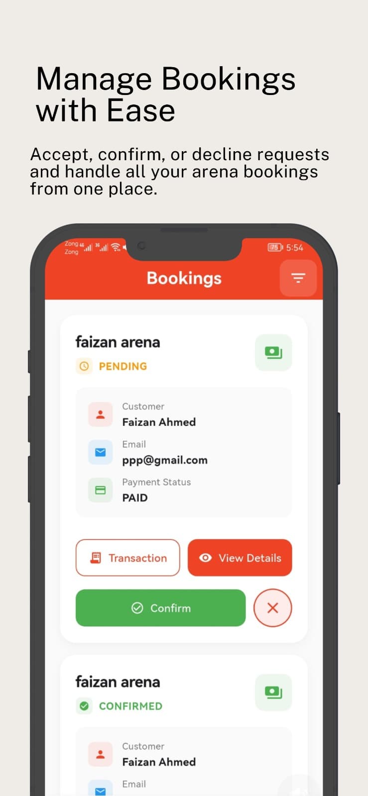 Booking Management